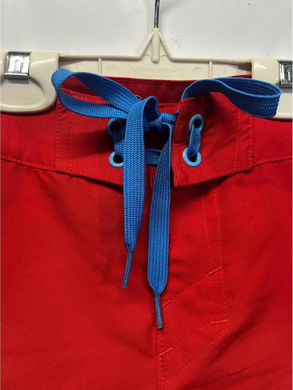 Under Armour Swim Board Shorts Red with Blue Drawstring & Logo Unlined Trunks
